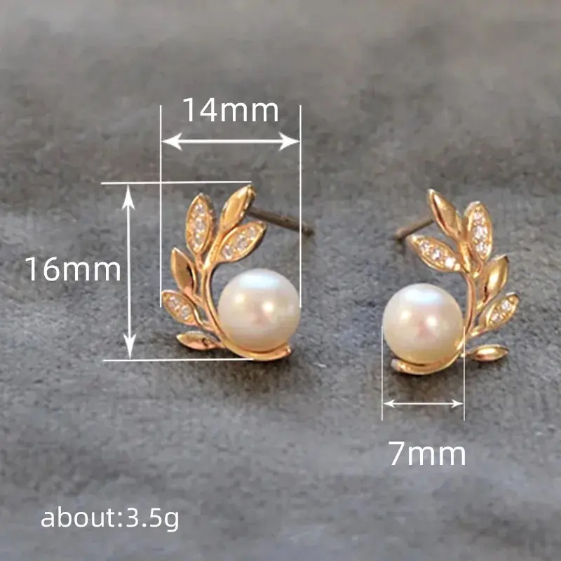 Pearl Leaf Earrings - FY0067